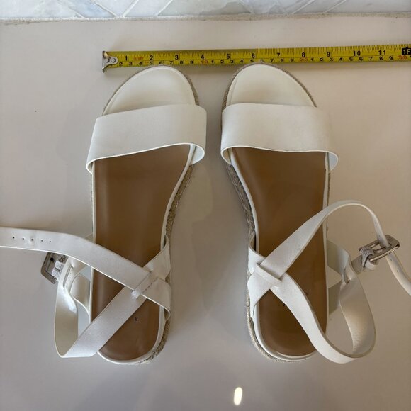 A New Day Size 9 Espadrilles Jute White Smooth Ankle Strap Buckle Padded Insole - Picture 11 of 11